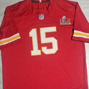 MAHOMES 15 - KANSAS CITY CHIEFS RED STITCHED FOOTBALL JERSEY w/Patches